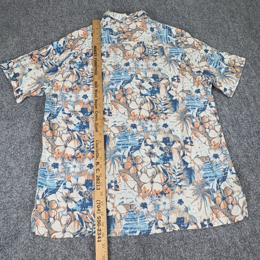 Margaritaville Shirt Mens L Hawaiian Floral Silk Linen Beach Resort Cruise Dad‎ - Picture 7 of 14